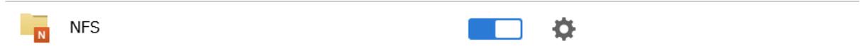 NFS service row with gear icon